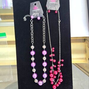 2 NWT PAPARAZZI NECKLACE EARRINGS SETS